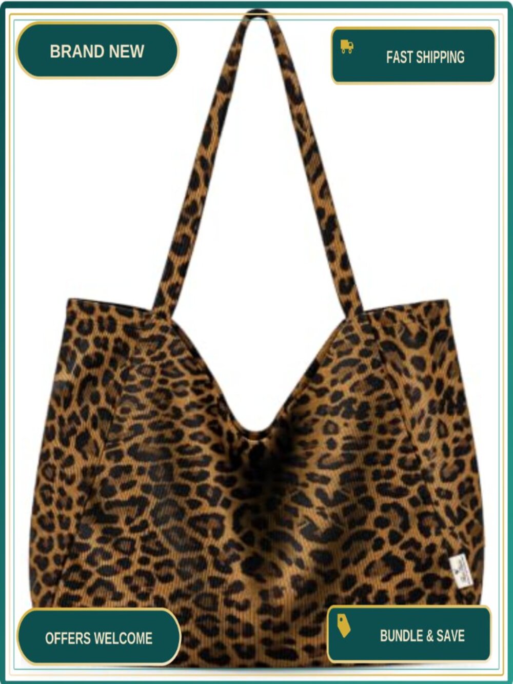 Large Corduroy Hobo Shoulder Bag Slouchy Bohemian Everyday Tote
